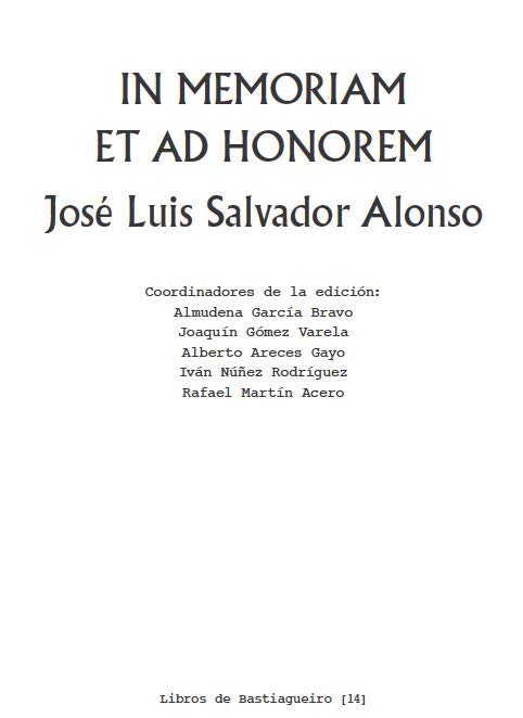 Libro 14. IN MEMORIAN ET AD HONOREM. Jose Luis Salvador Alonso